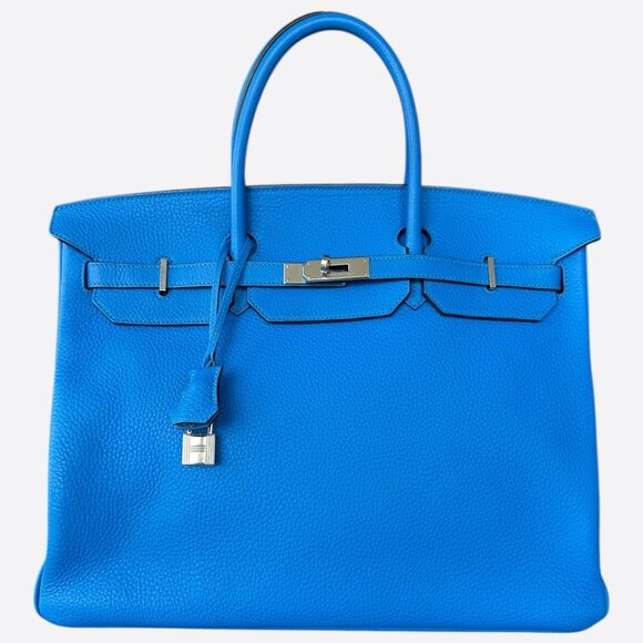 Hermes Blue Hydra Togo Birkin 40 - Picture 1 of 8